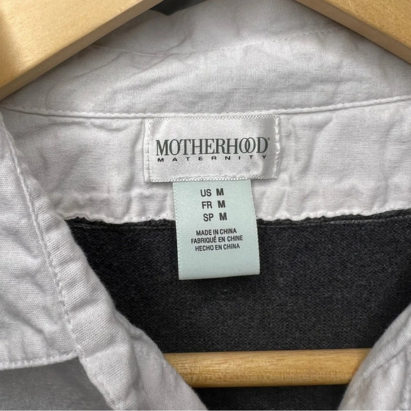 Motherhood Maternity Grey, Black and White Faux Layered Sweater - size Medium - Picture 6 of 9
